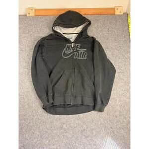 Vintage Y2K Nike Full Zip Up Hoodie Mens XL Gray Spell Out Nike Air